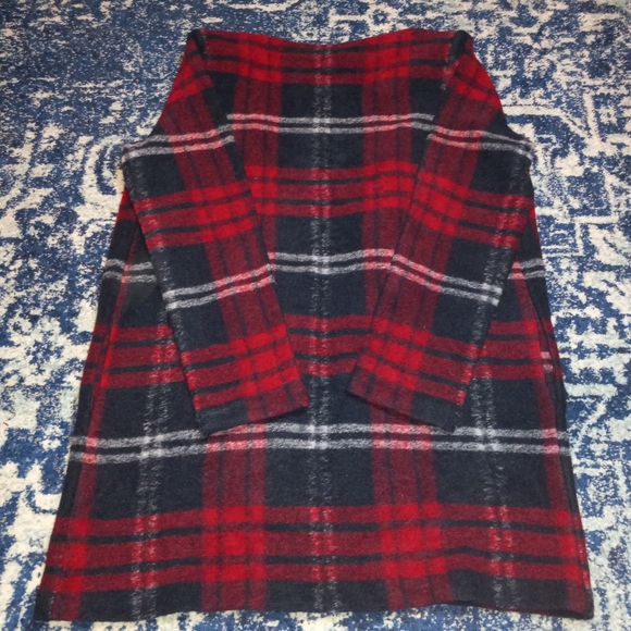 Max Studio Plaid Wool Blend Duster Size Medium - Picture 5 of 5